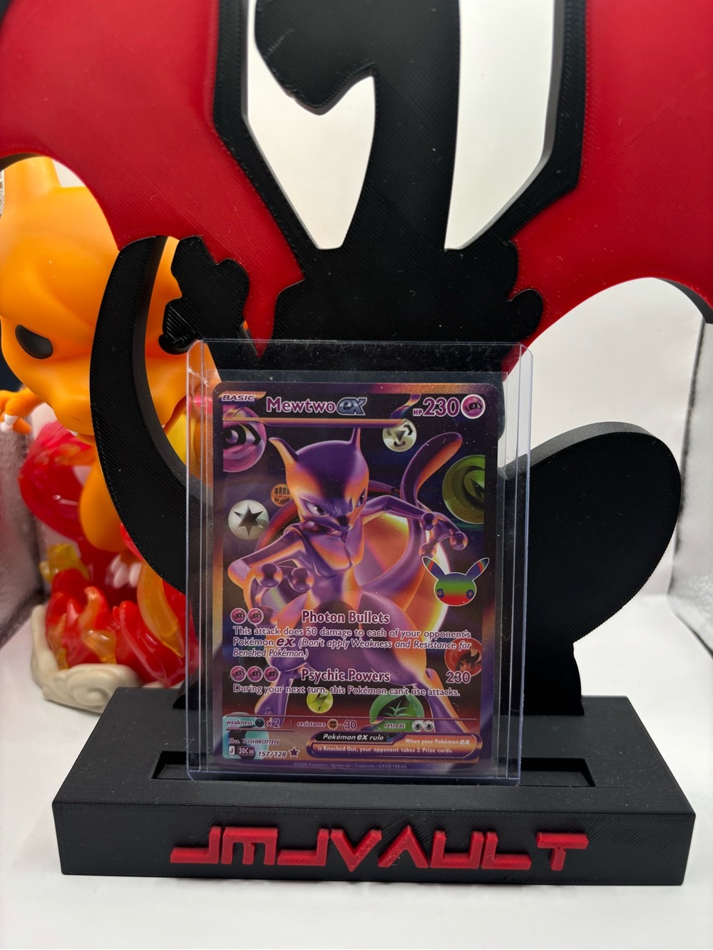 Pokemon Mewtwo EX Card - Purple and Pink Holo